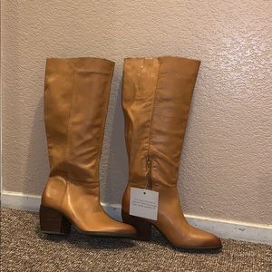Tan Naturalizer Wide Calf Boots